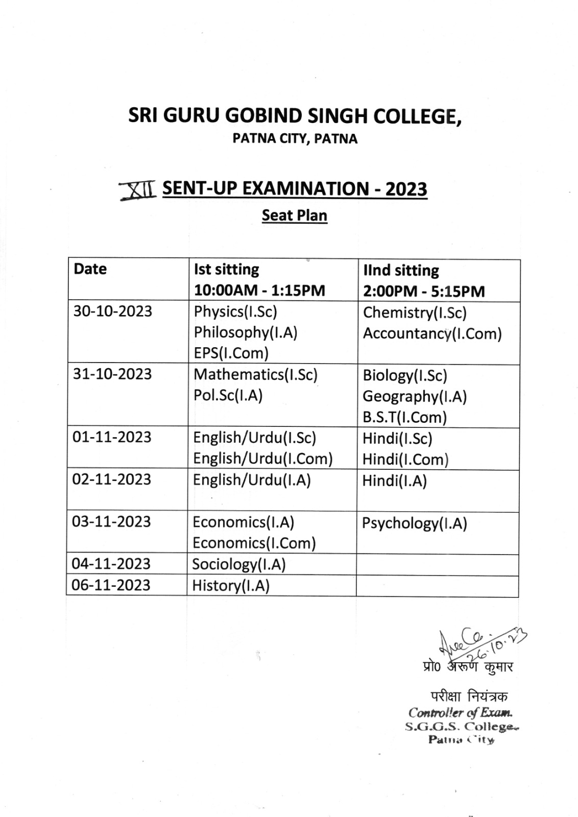 Inter 12th sent up examination programmer